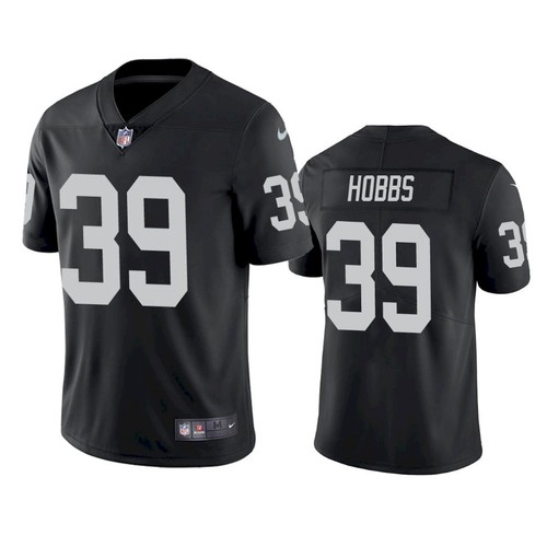 Men's Las Vegas Raiders #39 Nate Hobbs Black Vapor Untouchable Limited Stitched Football Jersey